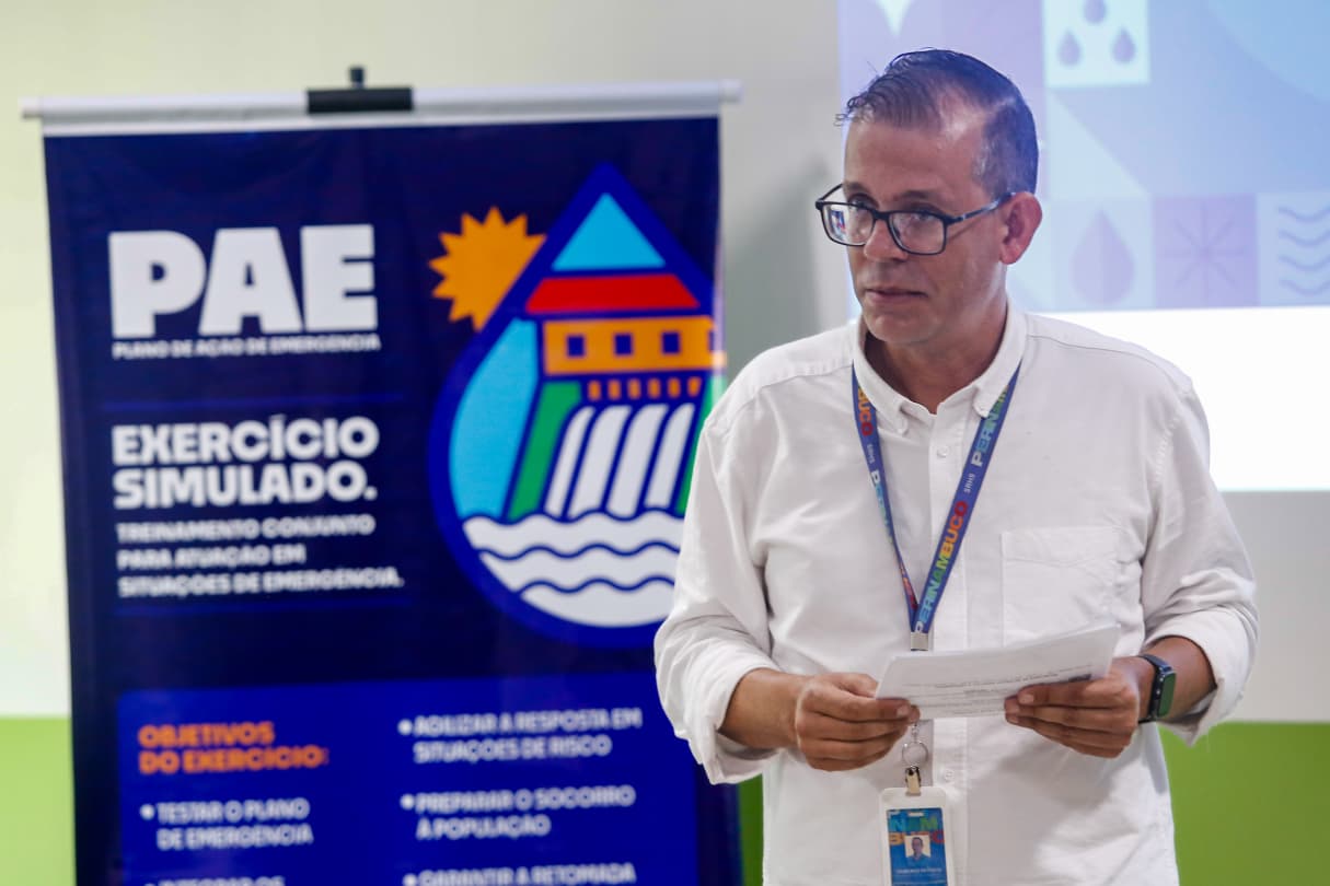Segundo o gerente de Segurança de Barragens, Raimundo Patriota, o exercício ajuda o Estado a dar respostas mais rápidas a eventos extremos, trazendo maior segurança para a população. Foto: Aluisio Moreira - SRHS/PE